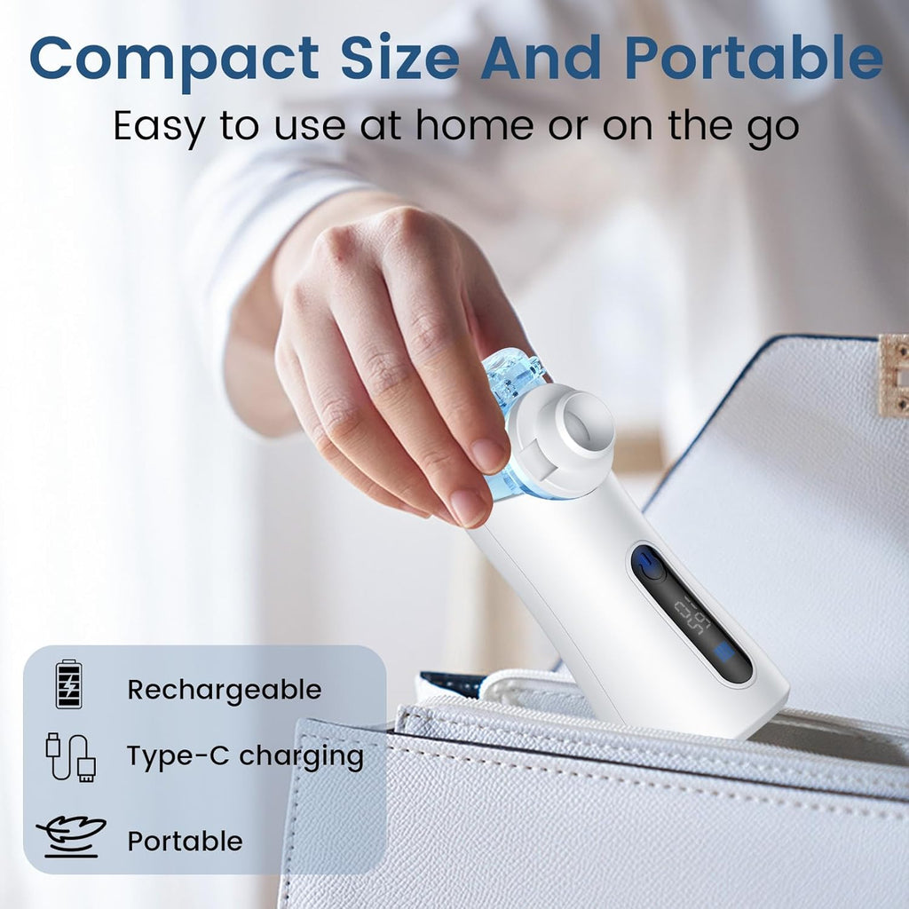 Portable Nebulizer for Adults & Kids, Nebulizer Machine with Intuitive LED Interface and Auto-Cleaning, Inhaler for Respiratory Problems, Silent, Efficient Atomization for Home and Travel Use