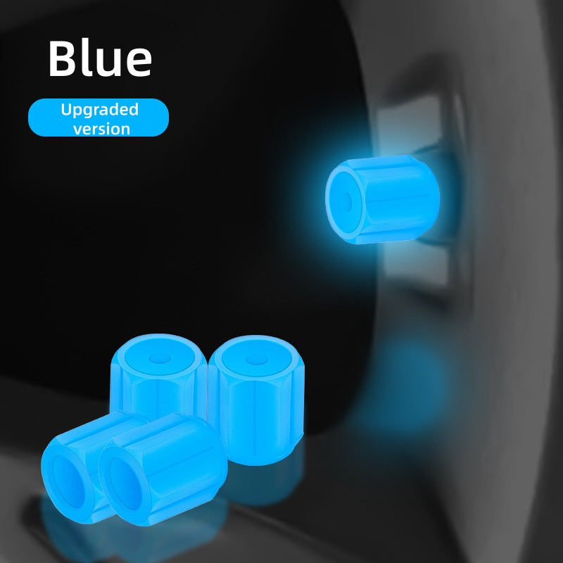 Tire Valve Cap Set Fluorescent Glow in The Dark Air Caps Cover