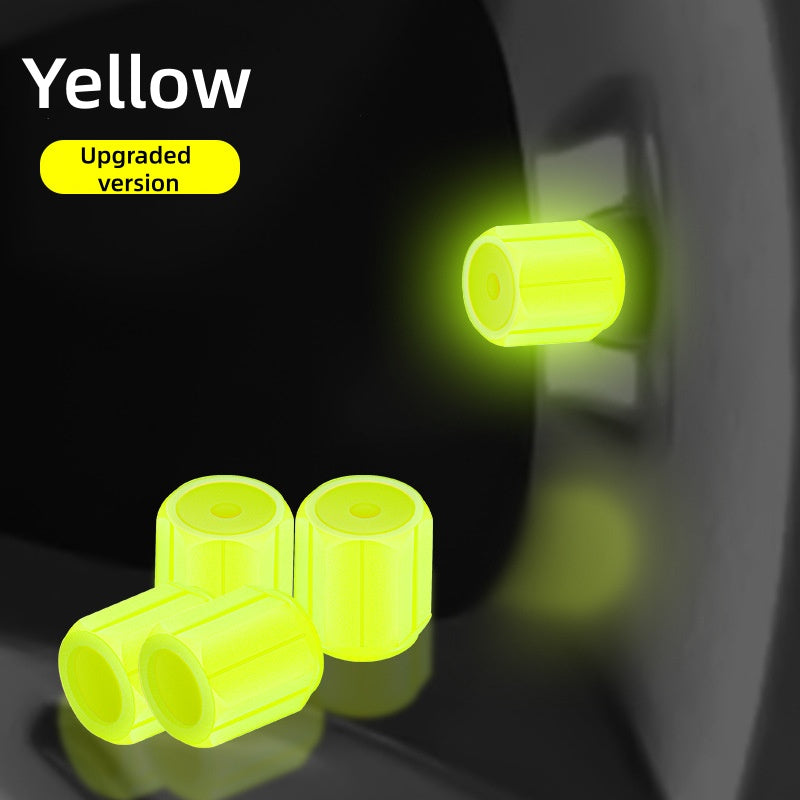 Tire Valve Cap Set Fluorescent Glow in The Dark Air Caps Cover